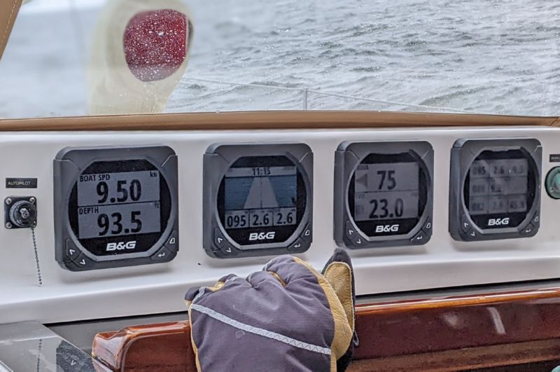 9.5 knots<BR>jib only!